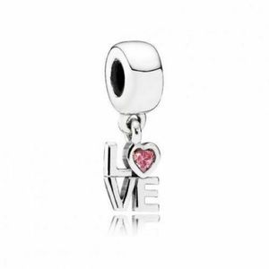 Pandora fancy pink pink LOVE dangle bracelet charm